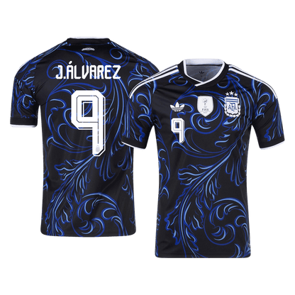 Argentina Tröja J. ÁLVAREZ #9 2026 Borta Svart