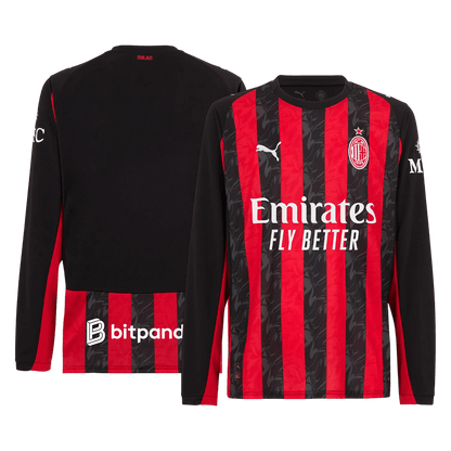 AC Milan Tröja 2025/26 Hemma Långärmad Röd & Svart-11