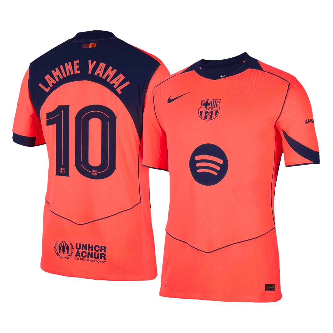 Barcelona Tröja LAMINE YAMAL #10 2025/26 Tredje Orange - UCL