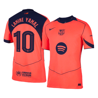 Barcelona Tröja LAMINE YAMAL #10 2025/26 Tredje Orange - UCL