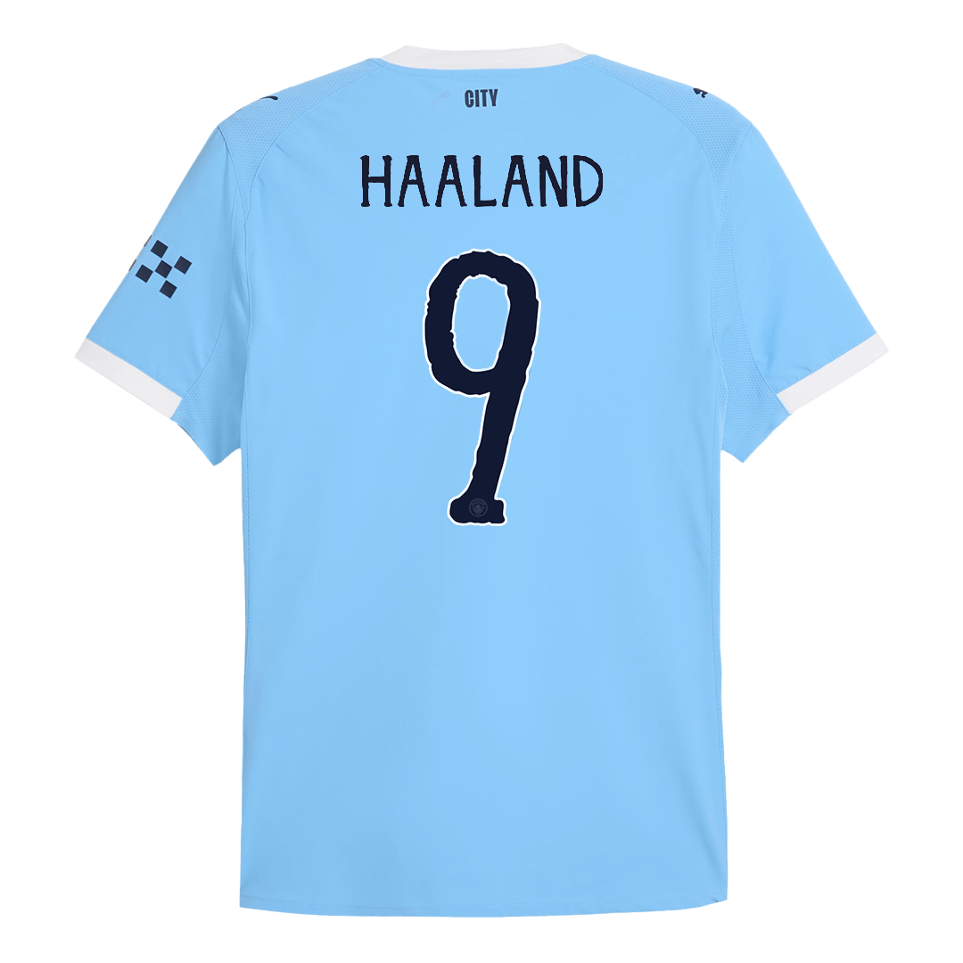 Manchester City Tröja HAALAND #9 2025/26 Hemma Blå-13