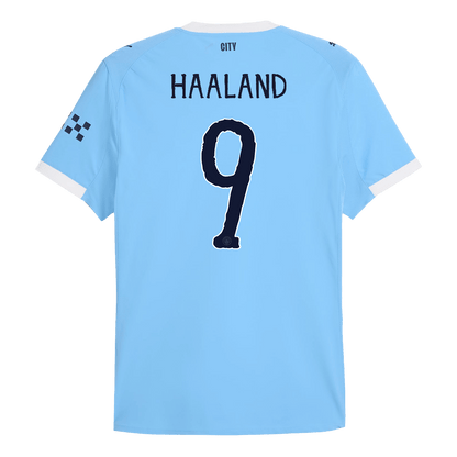 Manchester City Tröja HAALAND #9 2025/26 Hemma Blå-13